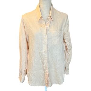 Aritzia Wilfred Free 100% Organic Cotton Relaxed Beige Oversized Shirt - 2XS